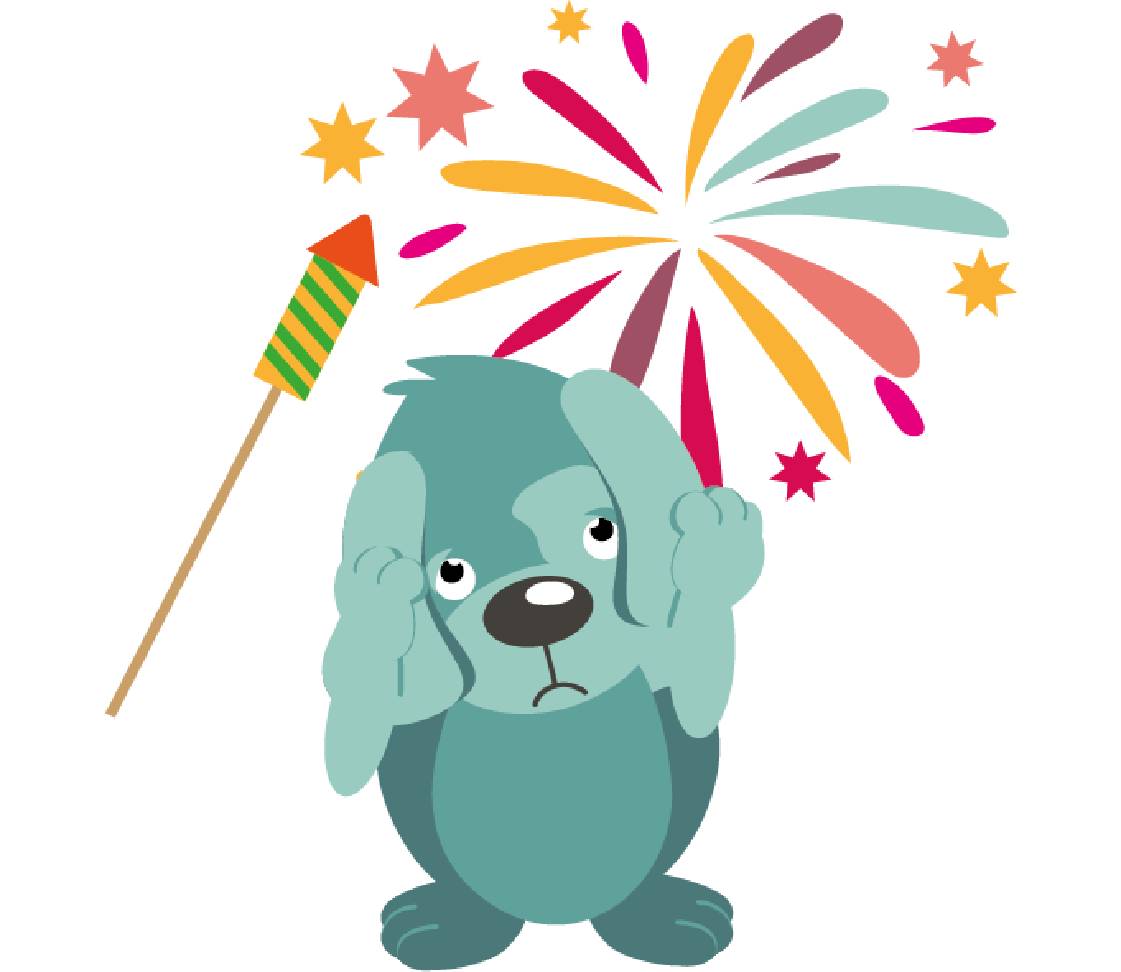 petsXL Oskar with fireworks