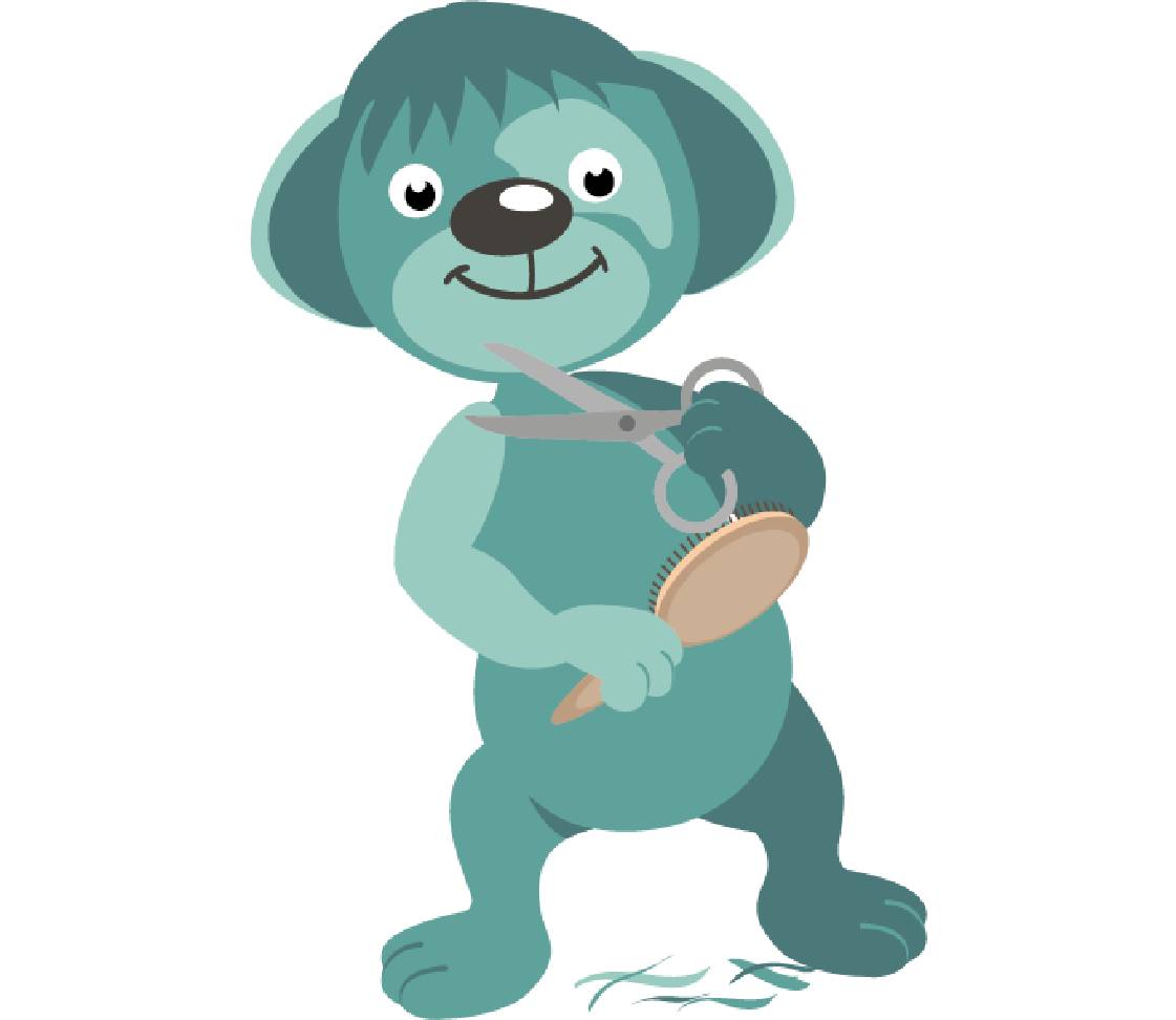 petsXL Oskar with brush and scissors