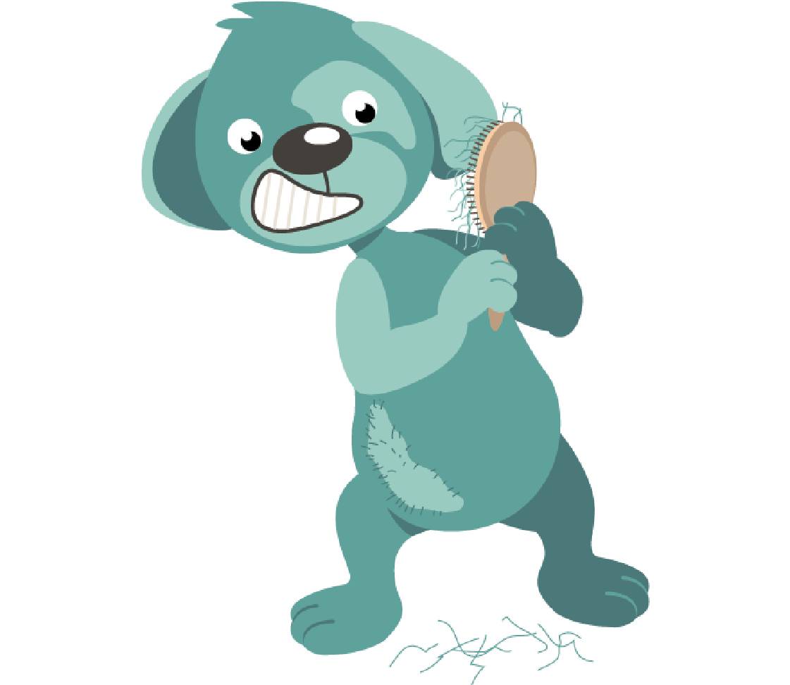 Dog Oskar with hair loss